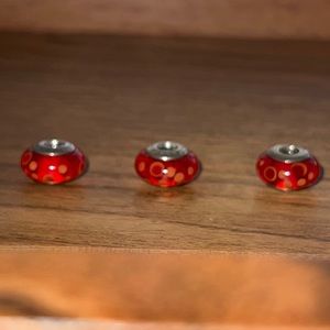 Pandora Red Bubble Murano (3 available)